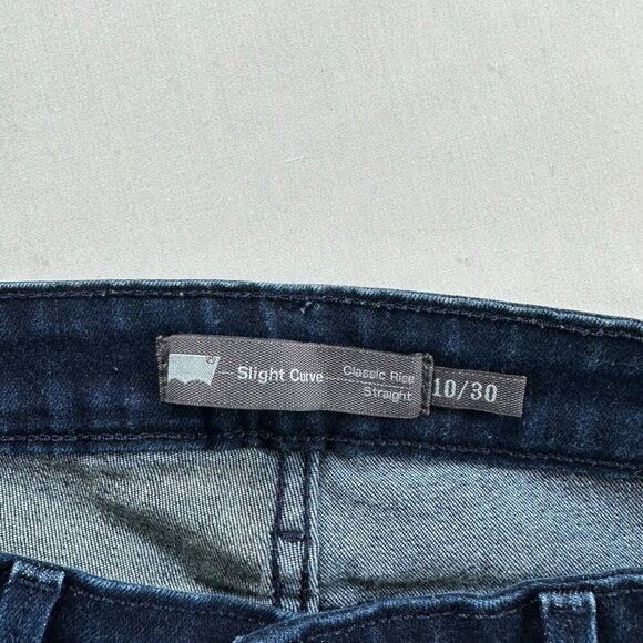 Levi's Jeans Womens 10/30 Slight Curve Classic Rise Straight Dark Washed Blue - Picture 7 of 12